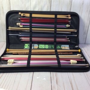 Large Knitting Needles Set Zippered Tapestry Case